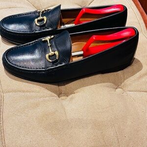 Jay Butler’s Black horse Bit loafers.